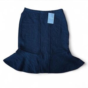 Anthropologie NWT Black 100% WOOL midi skirt